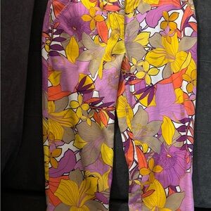 Trina Turk Multicolor Leaf Print Pants Size 10